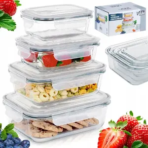 Glass food storage container set Vilde 229151 with lids and sealing gaskets