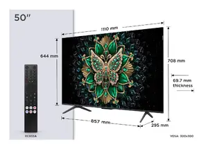 TCL C69 50C69K 50" (127 cm) QD‑Mini LED 4K Ultra HD Smart TV with Google TV, 3840×2160, Wi‑Fi, Metallic