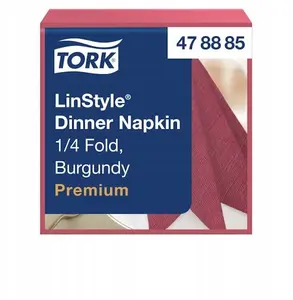 Napkin Tork LinStyle dinner napkins burgundy - Tork 478885 premium linen-style