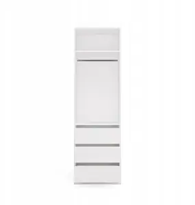 Wardrobe Module Legrand OPENO 1W1P3S White – modular shelving unit with hanging rod and 3 drawers