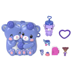 Kompaktais spēļu komplekts Polly Pocket no MATTEL — Blueberry Besties ar 1 mikro lelli, mājdzīvnieku un augļu aksesuāriem