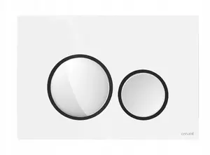 Flush plate CERSANIT Luna Ring — white glossy with black matte detail