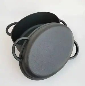 Cast Iron Roasting Pan with Grill Lid KRISBERG KS-7740, 6.4 L, 34 cm