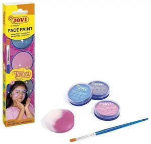 Face Paint Set JOVI Fantasy JO-174FA — 3 x 8 ml tubes with brush and sponge, assorted colors