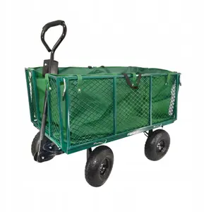 Garden Transport Cart AWTools AW66118 with Cover, High Frame, Load Capacity 300 kg