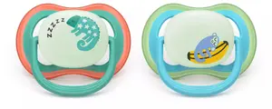 Avent Philips AVENT knupis SCF376/28 Ultra Air Nighttime, klasiskā ortodontiskā silikona mierinātāja knupis