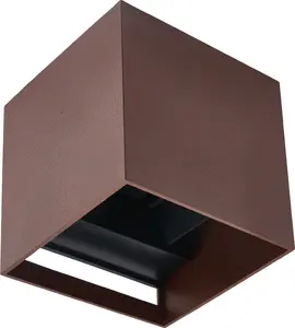Wall Lamp led line CUBE outdoor wall light 2×3W 4000K adjustable beam angle corten color