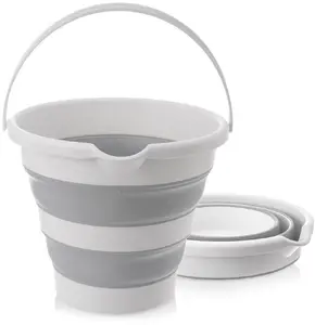 Collapsible Bucket Lumarko ORION 721131, 12 L, foldable silicone sidewalls, plastic rim and handle