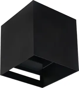 Āra sienas lampa led line CUBE 2x3W 3000K Regulējams gaismas leņķis Melna