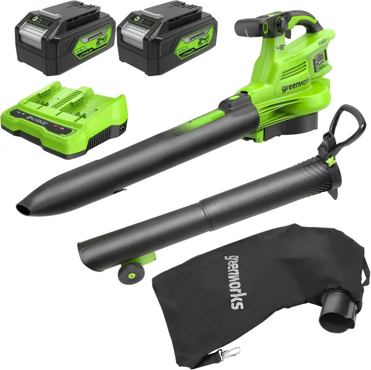 Blower / putekļsūcējs GreenWorks BL48L421-01 komplekts