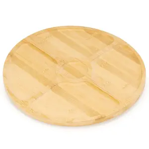 Rotating serving platter Springos KI0170, bamboo, 33 cm, 5 compartments, 360° bearing