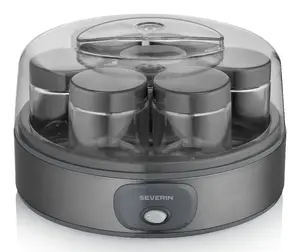 Yogurt maker SEVERIN JG 3510 — electric yogurt machine, total capacity 1 L, power 18 W, stainless steel/black