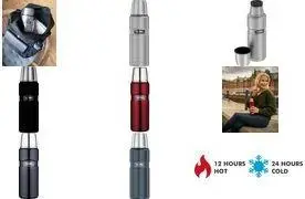 Термос Thermos Stainless King, вакуумно-изолированная бутылка из нержавеющей стали, 0,47 л, ледяной серый