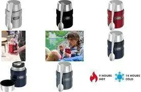 Контейнер для еды THERMOS STAINLESS KING 0,47 л — двухслойная вакуумная нержавеющая сталь, ледяной серый