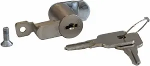 Triton universal lock for metal swing lever handle of floor distribution cabinets, model RAX-MS-X25-X2, includes 2 universal keys