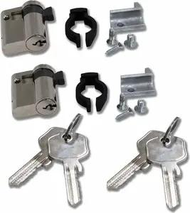 Triton conversion kit RAX-MS-X73-X2 — metal swivel lever handle to 2× paired PHZ and 4× paired keys