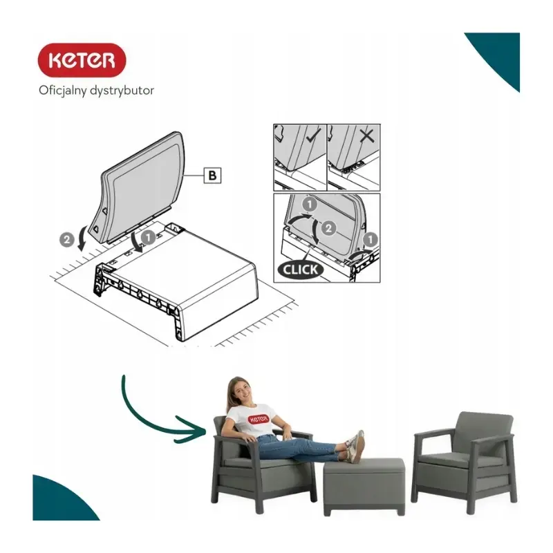 Keter Scandi Linea Balcony набор мебели Photo 3