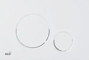 Flush-mount Control Button ALCADRAIN THIN M676, white matte, for concealed drainage systems