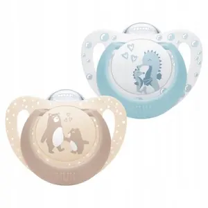 Pacifier Nuk model 10175380, 0–6 months, silicone, orthodontic (2 pcs)