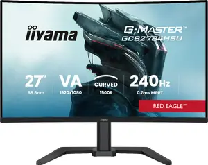 iiyama G-MASTER GCB2784HSU-B1 Izliekts spēļu monitors 27" Full HD VA 240Hz 0.7ms AMD FreeSync Premium Iebūvēti skaļruņi USB centrmezgls Melns