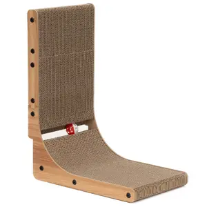 Cat scratcher Springos PA1083 — wooden frame with 26 cardboard elements, catnip and bell ball