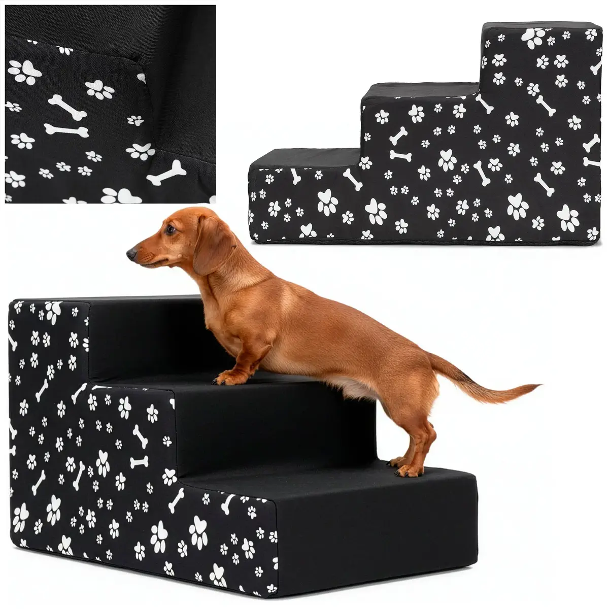 Dog steps Springos PA0340 3-step pet stairs Photo 3
