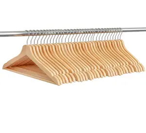 Wooden clothes hangers Springos HG0086 set of 30, wooden construction, chromed 360° hook, aerodynamic shape