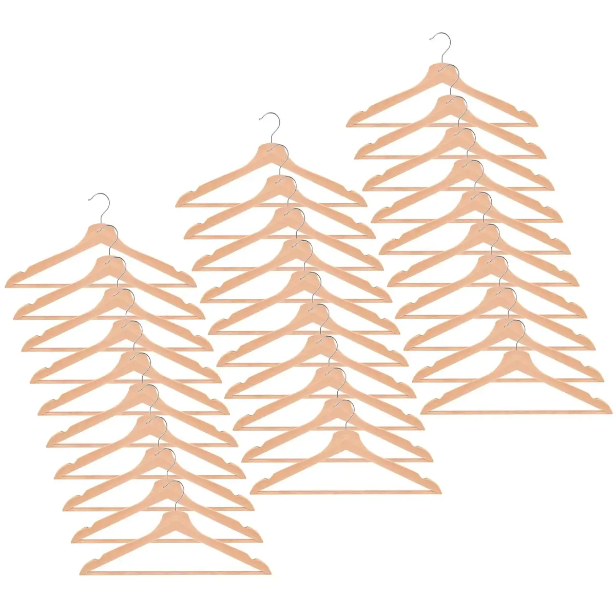 Wooden hangers Springos HG0086 — set of 30 Photo 5