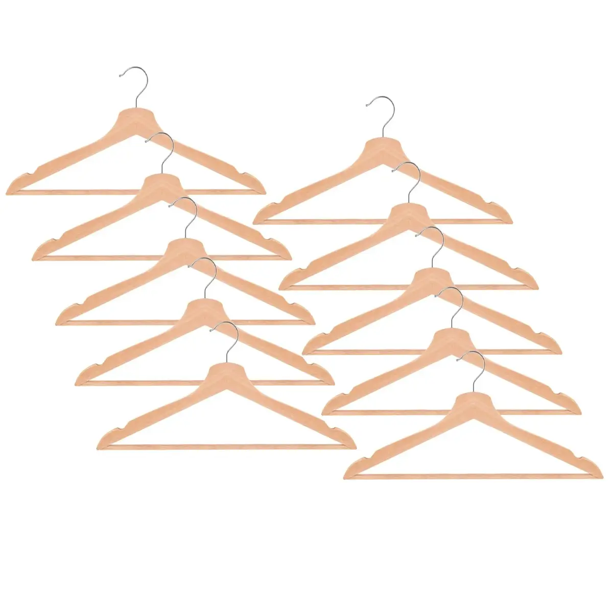 Wooden hangers Springos HG0085 — set of 10 Photo 5