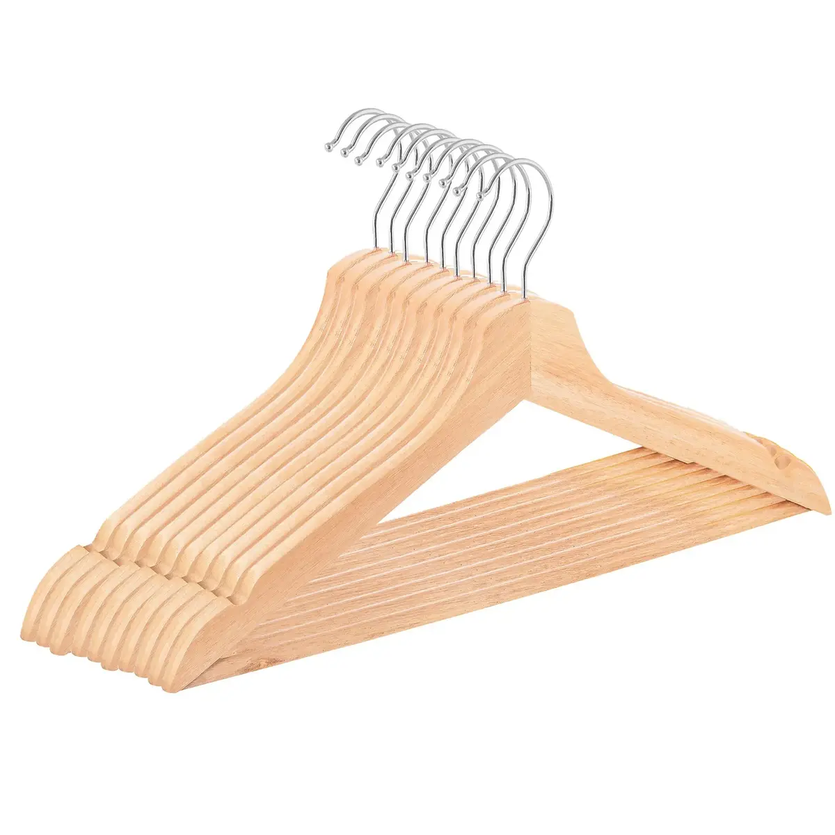 Wooden hangers Springos HG0085 — set of 10 Photo 10