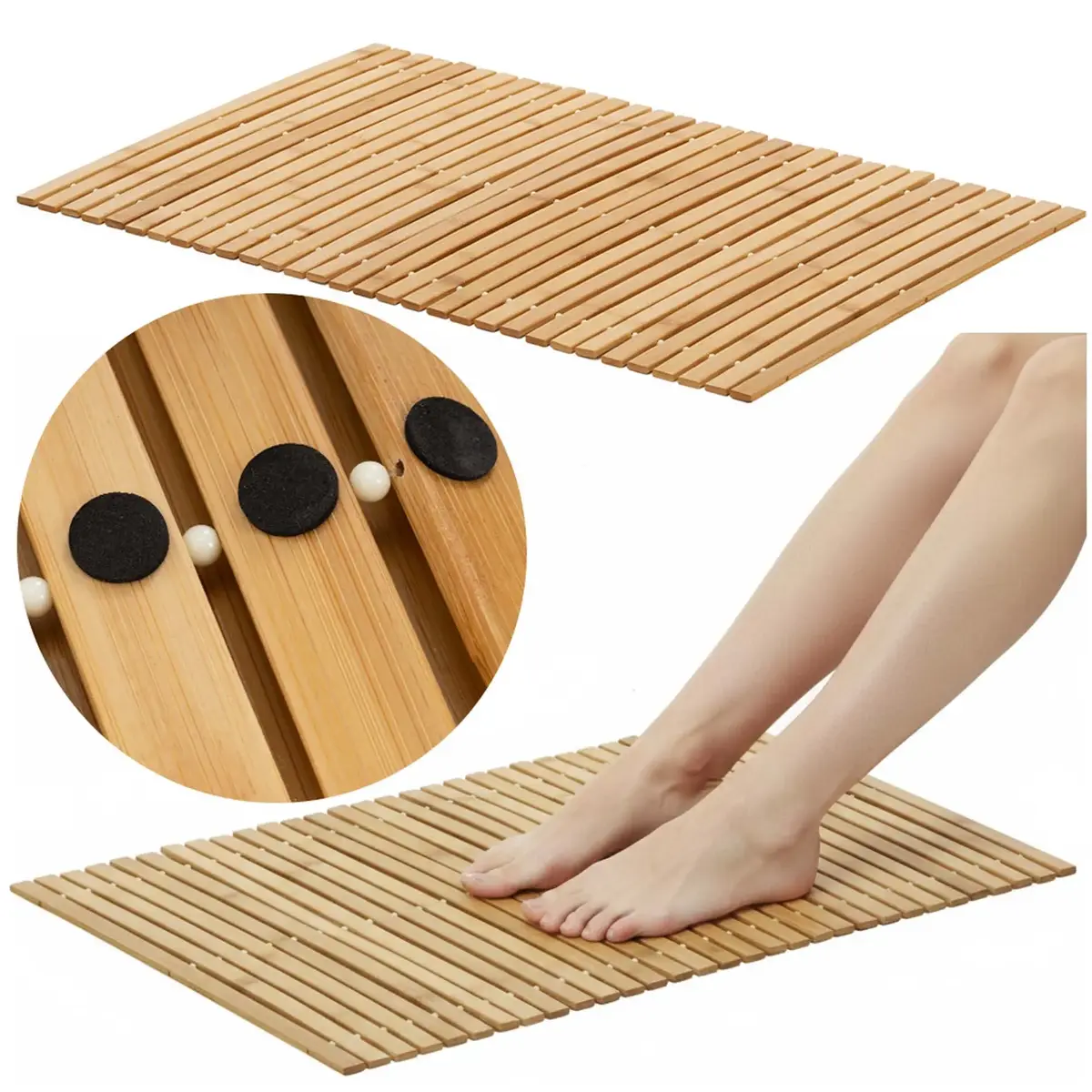 Springos HA7531 bamboo bath mat 80x50 cm Photo 3