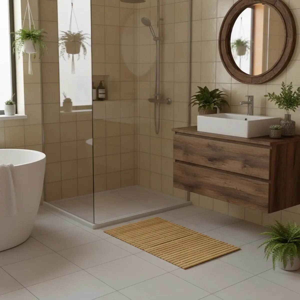 Springos HA7531 bamboo bath mat 80x50 cm Photo 9