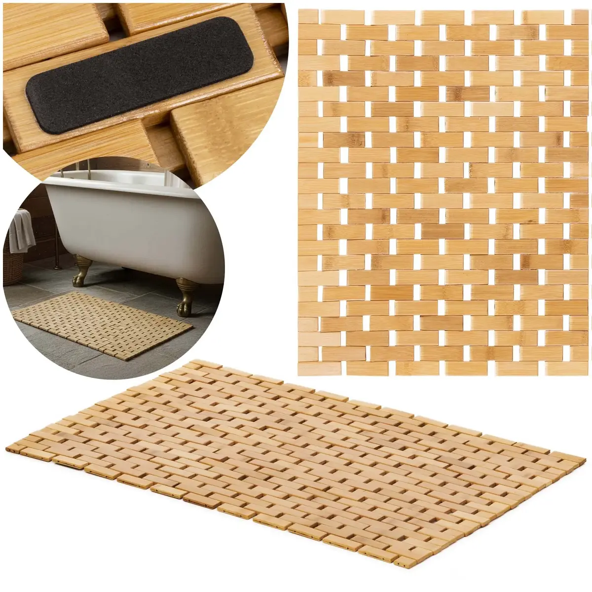 Bath mat Springos HA7530 bamboo 80 x 50 cm Photo 2