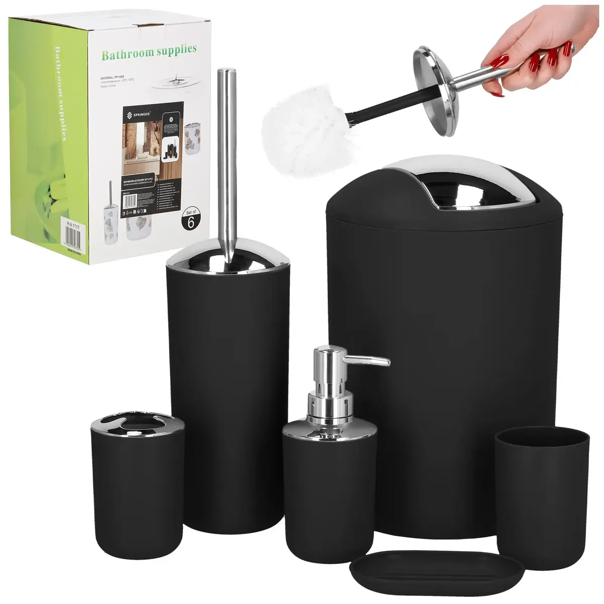 Springos HA1111 6-piece bathroom accessory set Photo 2