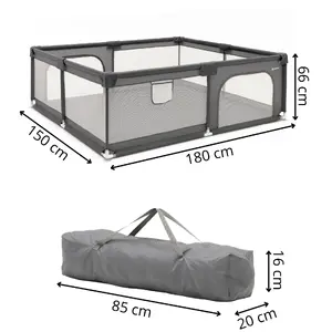 Bērnu rotaļu laukums Springos HA7528 ar nerūsējošā tērauda rāmi un 210D poliestera audumu, 150 x 180 cm, ieeja ar dubultu rāvējslēdzēju