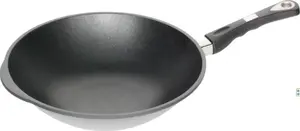 Wok pan AMT GastroGuss I1136SEZ20B, induction-compatible, 36 cm diameter, 10 cm deep, five-layer titanium construction