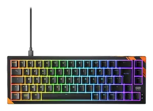 Механическая игровая клавиатура Cherry K5 PRO TMR COMPACT — 65% AZERTY, проводная USB, RGB-подсветка, черно-оранжевая