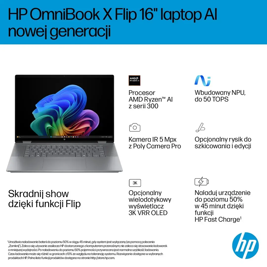 HP OmniBook X Flip 16-ar0016nw — ноутбук Ryzen AI 5 340 Photo 5