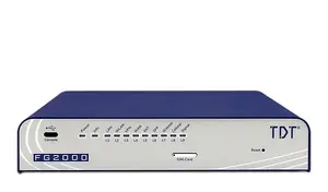 Wired router TDT FG2000 with 2.5 Gigabit Ethernet, 4 RJ‑45 LAN ports, 1.8 GHz CPU, 8 GB flash, Grey/Blue