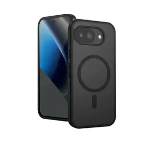 Crong Hybrid Matte Magnetic MagSafe Case for Google Pixel 10a — TPU + Polycarbonate, Black Translucent