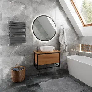 Bathroom Electric Towel Radiator Sourcing WLLWB065050 KMGR model ELE WARP T BOLD 500/655 GREY