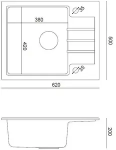 мойка steiner Quadron HCQP6250BEZK_FR встраиваемая кухонная модель HCQP6250BEZK_FR