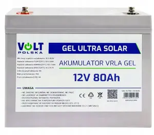 Gel battery Volt VPRO 12V 80Ah — Volt Polska model 6AKUGEL080