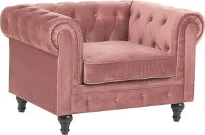 Krēsls Beliani CHESTERFIELD, veliūra apdare, rozā, modelis 214081