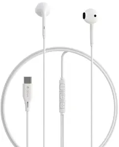 Vadu iekšausu austiņas Devia Kintone A3 Digital USB‑C — baltas, vadu USB‑C savienojums, iekšausu tips