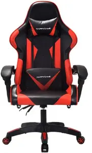 Gaming chair Happygame 7911 — ergonomic swivel seat, high-back, red upholstery
