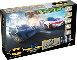 Scalextric Micro Scalextric трек для гоночных игрушечных авто Batman vs Joker на батарейках масштаб 1:64, 4+