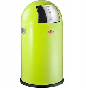 Wesco Pushboy Junior 22L waste bin, green – compact pedal-free trash container