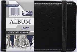 Business card album Elefant Jazz for 20 A7 cards, black, model WIKR-0995362