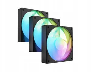 Fury SAI S12 ARGB PWM Fan Pack — Fury 3-piece PWM ARGB Case/CPU Cooling Fans (Black)